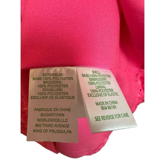 Lilly Pulitzer Clarise Shift Dress Pink Isle Ditsy Diamond Eyelet Sz 14 NEW $228 - Picture 9 of 11